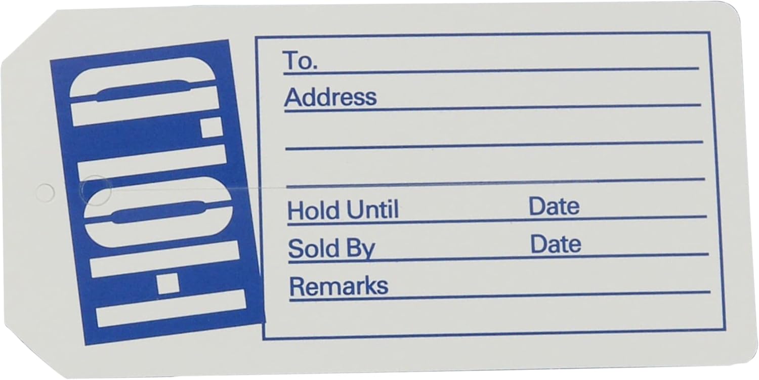 Blue & White Sold Slit Tags